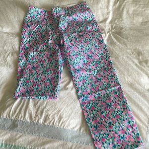 Lilly Pulitzer size 8 27" Divia Stretch Pant Multi Hottie Dottie